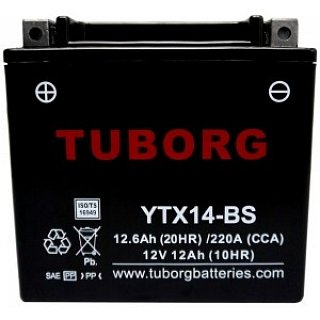 Akumulátor Tuborg YTX14-BS 12V 12,6Ah 220A AGM