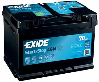 EXIDE AGM Exide AGM 12V 70Ah 760A EK700