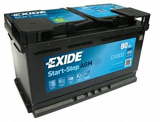 EXIDE AGM Exide AGM 12V 80Ah 800A EK800
