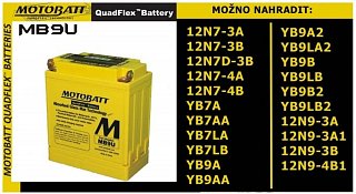 MotoBatt MOTOBATT 12V/ 11AH (P+L) MB9U