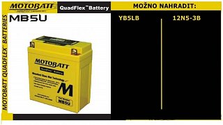 MotoBatt MOTOBATT 12V/ 7AH (P) MB5U