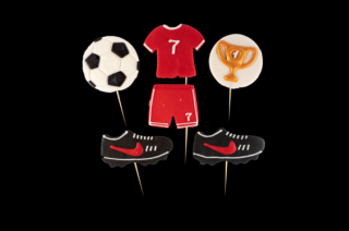 Cukrová dekorácia - Futbalisti sada zápichov