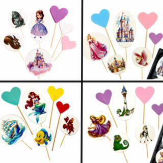 Cukrová dekorácia - Sofia, Ariel, Aurora, Rapunzel 2D