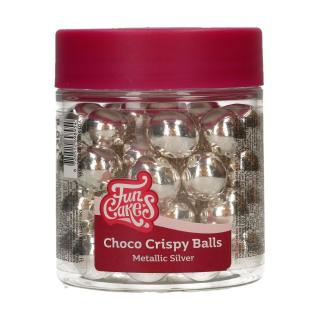 FunCakes Choco chrumkavé guličky – Metallic Silver 130g