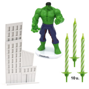 Plastová figúrka Hulk, mrakodrap  + 10ks sviečok