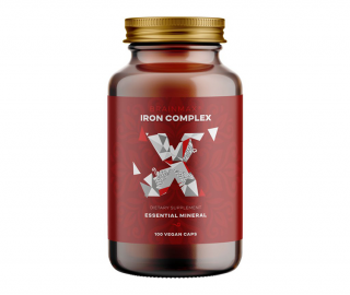 BrainMax Iron Complex, železo bisglycinát, 25 mg, 100 rastlinných kapsúl