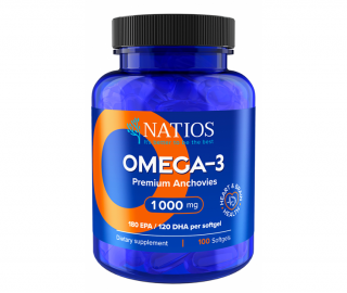 NATIOS Omega-3 Premium Anchovies, 1000 mg, 100 softgel kapsúl