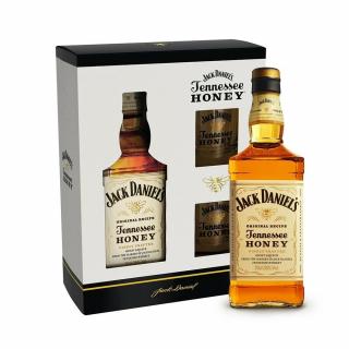 Jack Daniel's Honey + 2 poháre (2019), GIFT, 35%, 0.7 L (darčekové balenie)