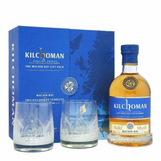 Kilchoman Machir Bay + 2 poháre, GIFT, 46%, 0.7 L (darčekové balenie)