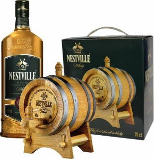 Nestville whisky, drevený súdok, GIFT, 40%, 0.7 L (darčekové balenie)