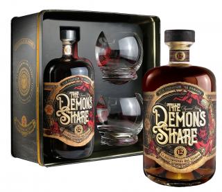 The Demon's Share Rum 12 Y.O. Glass Set, 41%, 0.7 L (čistá fľaša)