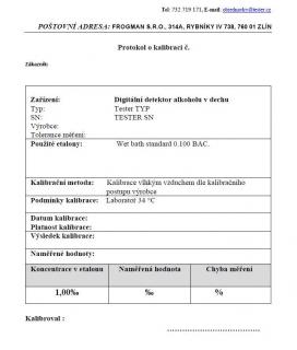 Protokol (osvedčenie) o prvotnej kalibrácii