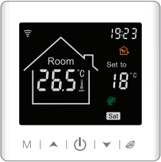 Aluzan TRB-3 WiFi, programovateľný izbový termostat na spínanie kotla, diaľkovo ovládateľný cez aplikáciu Android alebo iOS Farba: Biela