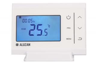 Aluzan Wireless B-10 WiFi, bezdrôtový programovateľný izbový termostat pre bezpotenciálové spínanie kotlov alebo elektrického vykurovania do 10 A