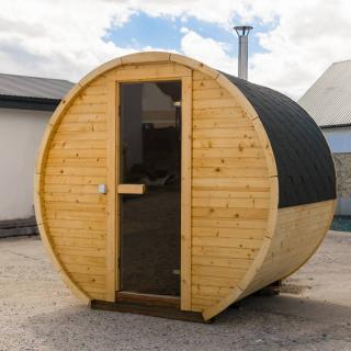 Fínska sudová sauna 200 Platinum Vyberte kachle: Kachle na drevo vr. lávových kameňov