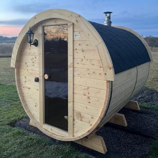 Fínska sudová sauna 200 Premium Vyberte kachle: Kachle na drevo vr. lávových kameňov
