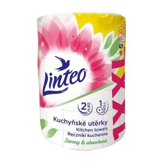 Kuchyňské utěrky LINTEO XXL - extra savé a odolné, 2vrstvé, bílé - 50 m - role