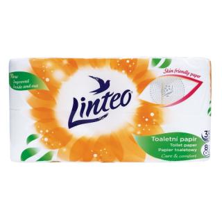 Toaletní papír LINTEO 3vrstvý bílý 8 rolí - 1 bal