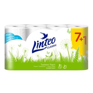 Toaletní papír LINTEO CLASSIC - 2vrstvý - bílý - 8 rolí - 1 bal