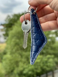 Kožená kľúčenka Navy blue