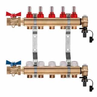 Rozdeľovač s prietokomermi komplet 5 okruhov