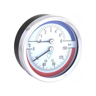Termomanometer D80 so zadným pripojením G 1/2" (0-6 bar/0-150°C)