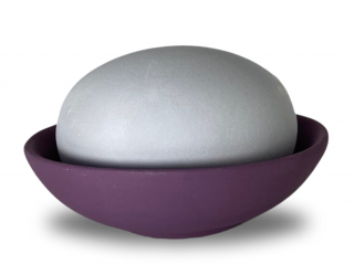 LENYK aroma kameň vlastný variant bezpečnej aromalampy matná miska sivý, purpurová