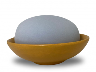 LENYK aroma kameň vlastný variant bezpečnej aromalampy matná miska sivý, žltá