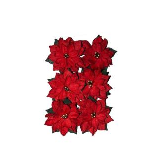 3D papierové kvety | Vianočná ruža 6 ks (vianočná dekorácia)