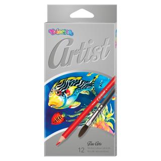 Akvarelové farbičky so štetcom Colorino Artist 12 ks