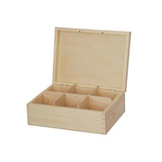 Drevená krabička na čaj 21 x 16.3 x 7.3 cm (čajová krabička)