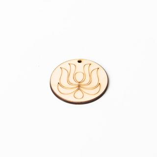 Drevený výrez na výrobu bižutérie kruh s ornamentom - 4.5 cm (Drevené polotovary na kreatívnu tvorbu)