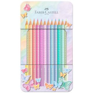 Faber Castell pastelové farbičky Sparkle 12 ks (Farbičky v plechovom puzdre)