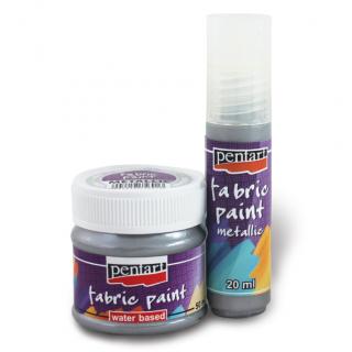 Farba na textil metalická - 20 ml (farby na textil PENTART)