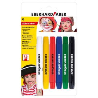 Farby na tvár v ceruzke 6 ks - tenké vysúvacie (Farby na tvár pre deti)