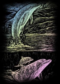 Kreatívny set na engraving [rytie] - Skákajúci delfín (3 dielna sada na engraving Royal &amp; Langnickel)