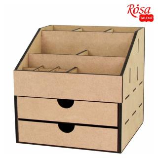 Organizér z MDF s 2 zásuvkami ROSA TALENT 22.5x22.5x22.5 cm