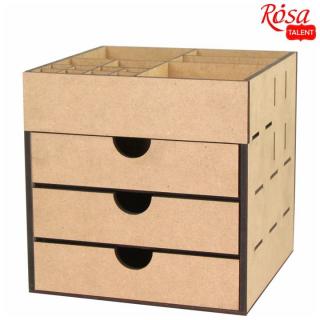 Organizér z MDF s 3 zásuvkami ROSA TALENT 20.5x20.5x20 cm