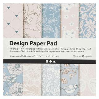 Papier na scrapbooking rose / 15.2 x 15.2 cm - 50 listov (kreatívne papiere)