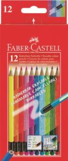 Pastelky gumovateľné set 12 farebné (Faber Castel - Pastelky Klasik)