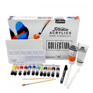 Pebeo Studio Acrylics Box s príslušenstvom 23 ks