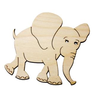 Podložka pod pohár / Zvierací motív: slon (drevené výrezy z preglejky)