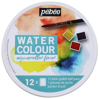 Sada akvarelových farieb Pebeo v plechovej krabičke / rôzne sady (Akvarelové farby Pebeo)