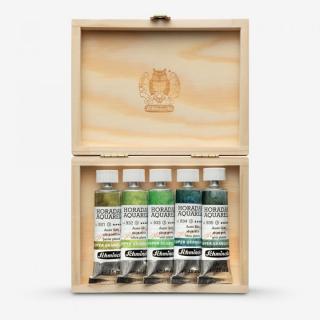 Sada akvarelových farieb v tubách Schmincke Super Granulation 5x15ml  | Set shire (profesionálne akvarelové farby)