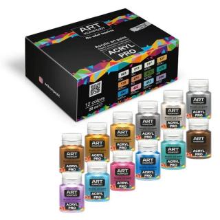 Sada metalických akrylových farieb ACRYL PRO Kompozit 12x20 ml