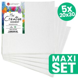 Sada mini maliarskeho hobby plátna ARTMIE  5 ks - 20x30 cm