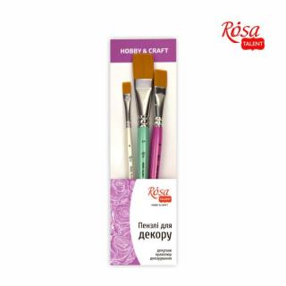 Sada plochých štetcov Hobby &amp; Craft ROSA TALENT 3 ks