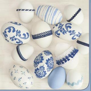 Servítky na dekupáž Blue Style Easter Eggs - 1 ks (veľkonočné servítky na dekupáž)