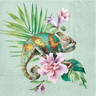 Servítky na dekupáž Exotic Chameleon - 1 ks