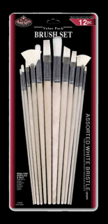 Štetce Royal &amp; Langnickel - 12 dielny set (sada štetcov - ploché, okrúhle, vejárovité, filbert, zošikmené)